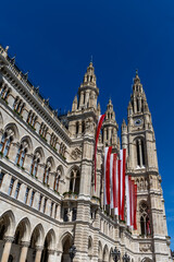 Vienna City Hall Historical Facade. Facades of Historical Buildings Austria, Vienna