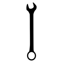 Open-End Wrench Icon – Vector Silhouette Tool for Repair and Maintenance