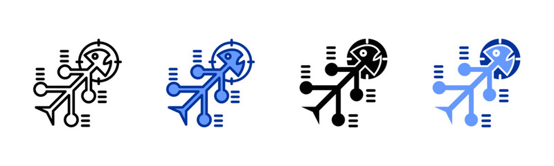 Fishbone Diagram icon sheet multiple style collection