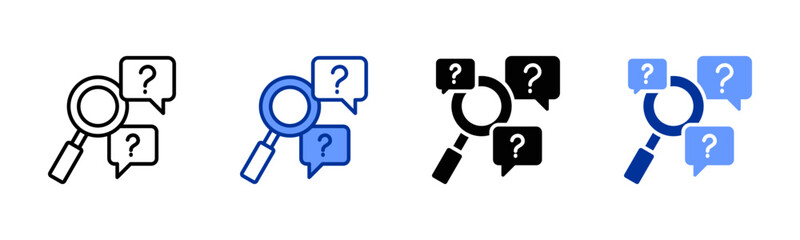 5 Why'S icon sheet multiple style collection