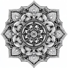 Intricate Black and White Mandala Design