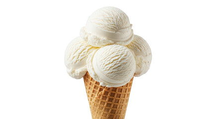 Vanilla ice cream in waffle cone