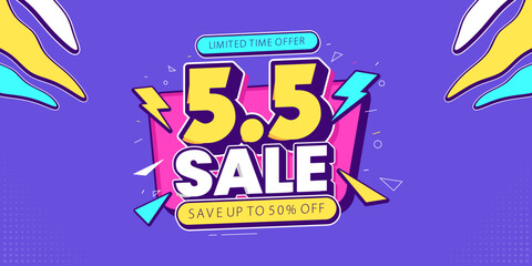 Super sale promo banner with discount offer. Flash sale banner background. Flash sale special offer banner for social media post or website banner