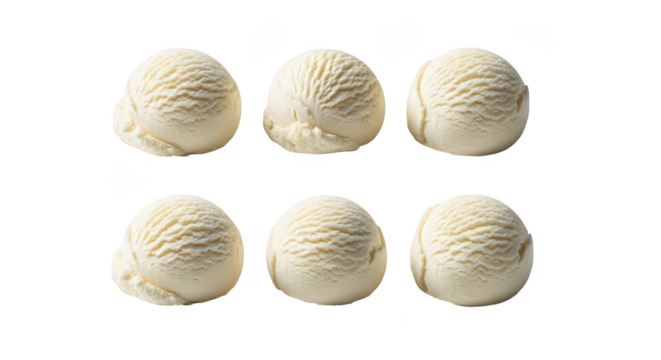 Vanilla ice cream scoops