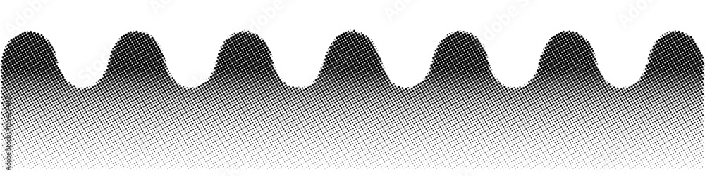 Aufkleber wave dotted pointillism vector with smooth halftone gradient effect. ideal for abstract backgrounds,