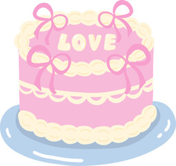Birthday Pastel Cake Clip Art Illustration 