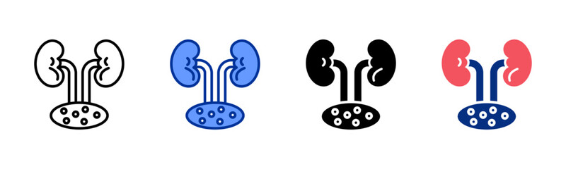 Kidneys icon sheet multiple style collection