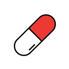 red pill isolated on white