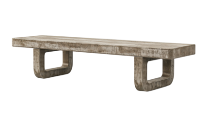 Modern Concrete Bench Design for Urban Outdoor Spaces, Ideal for Parks, Gardens, and Public Areas