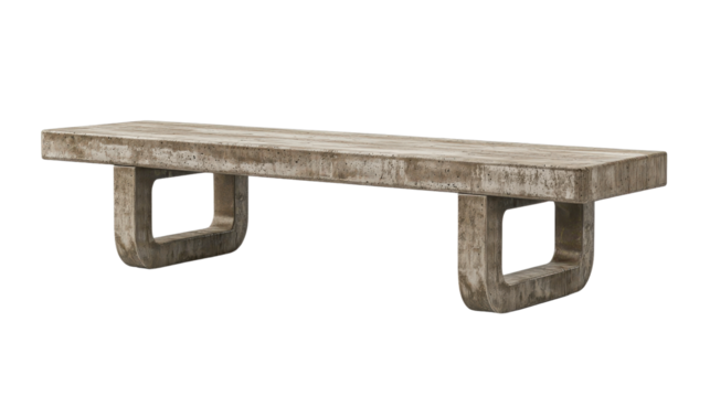 Modern Concrete Bench Design for Urban Outdoor Spaces, Ideal for Parks, Gardens, and Public Areas