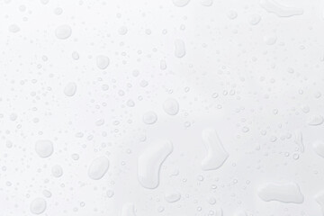 Closeup water drops on white background, seamless water drops pattern background