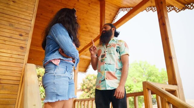 Emotional Conflict Between Lovers at Cabin Retreat