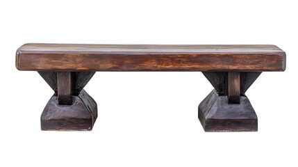 Rustic Wooden Bench with Unique Geometric Base for Modern or Traditional Decor