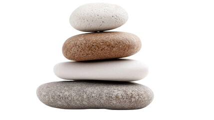 Smooth and Polished Stones Stacked in a Tranquil Arrangement for Natural Aesthetic and Decorative Use