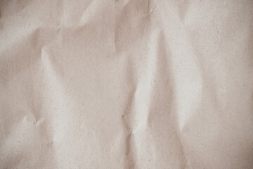 Old paper vintage texture surface for background. Recycle pale brown paper crumpled texture, Cream color recycled kraft paper texture blank with copy space for text.