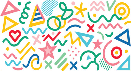 Modern Childlike Scribbles and Symbols

