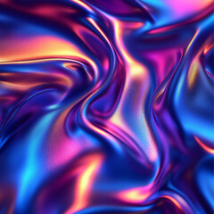 Obraz premium Liquid Surface Iridescent Smooth Flowing Seamless Metal
