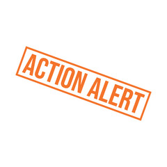 Action Alert Rubber Stamp Vector Template