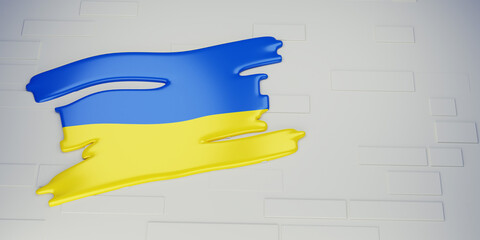 Independence day Ukraine banner background. 3d render.