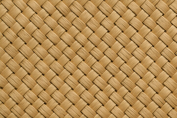 Woven straw mat diagonal pattern texture background