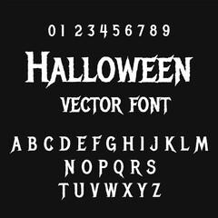 Halloween Spooky Display Font with Numbers and Letters