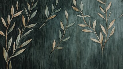 Intricate leaf design on a dark background.