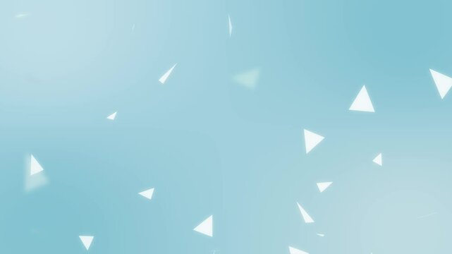 shiny triangles falling with blue background