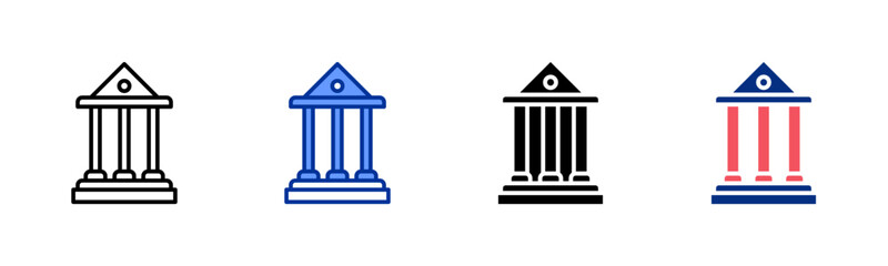 Courthouse icon sheet multiple style collection