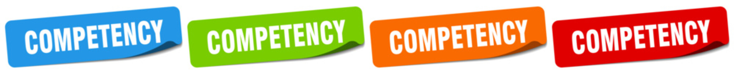 competency sticker. competency sticker set on white background