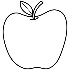 Hand drawn apple cartoon illustration outline 