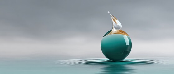 Explore the Beauty of a Green Egg Adorned with Elegant White and Gold Decorations for Stunning Graphic Resources