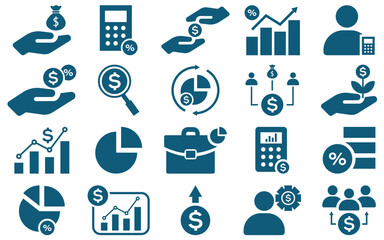 Editable Income and Finance Icon Set – Vector Outline Icons for Tax, Earnings, Investment, and Accounting