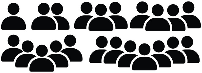 Inclusive People & Team Icon Set – Flat User Profile and Group Symbols for UI, Web, and Apps