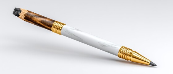 A Unique View of a Pen with Gold and Black Tips Symbolizing Creativity and Persistence in Graphic Design Resources
