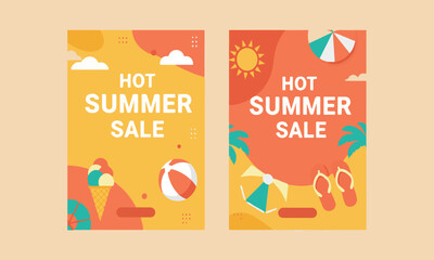 Bright summer double panel vector perfect for showcasing promotions or new arrivals in ecommerce and digital campaigns