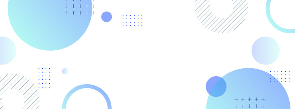 Geometric background banner blue and green gradations memphis circle shape.Colorful.Simple design.