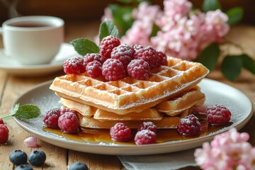 Bloom & Bite, Breakfast with a View. Generative AI