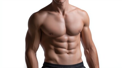 Fototapeta premium Muscular Male Chest and Abs Display