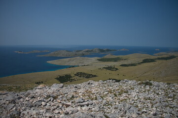 View from the mountain peak on Kornati archipelago