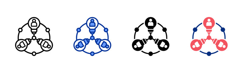 Collaboration icon sheet multiple style collection