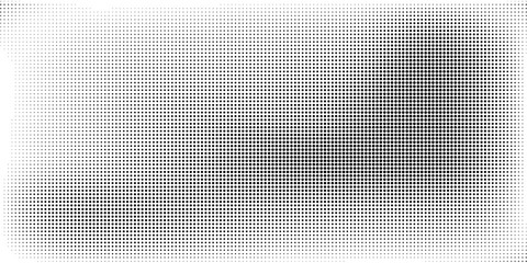 Dotted halftone gradient texture. Fading polka dot background. Repeated dots gradation pattern background. Black vanishing comic pop art overlay backdrop. Halftone raster effect wallpaper. Vector