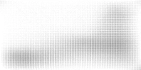 Gardinen Pop Art Dotted halftone gradient texture. Fading polka dot background. Repeated dots gradation pattern background. Black vanishing comic pop art overlay backdrop. Halftone raster effect wallpaper. Vector  © Lukman