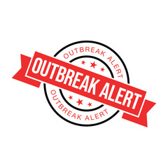 Outbreak Alert Rubber Stamp Vector Template