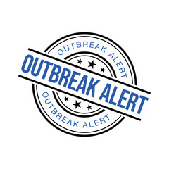 Outbreak Alert Rubber Stamp Vector Template