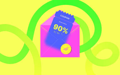 coupon discount sale banner editable template