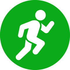 Running sport man icon in flat. isolated on transparent background
