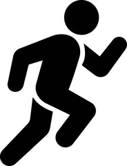 Running sport man icon in flat. isolated on transparent background