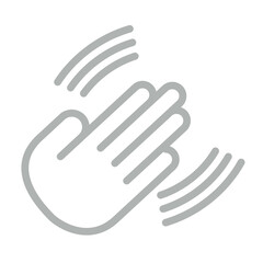 Hand Wave Vector Line Grey Icon Design
