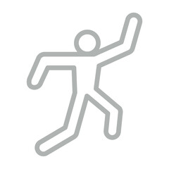 Dancing Man Vector Line Grey Icon Design