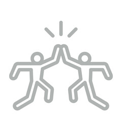 High Five Vector Line Grey Icon Design